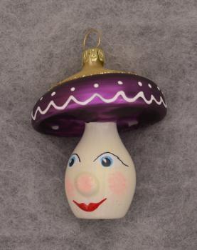 Pilz mit Gesicht gold lila